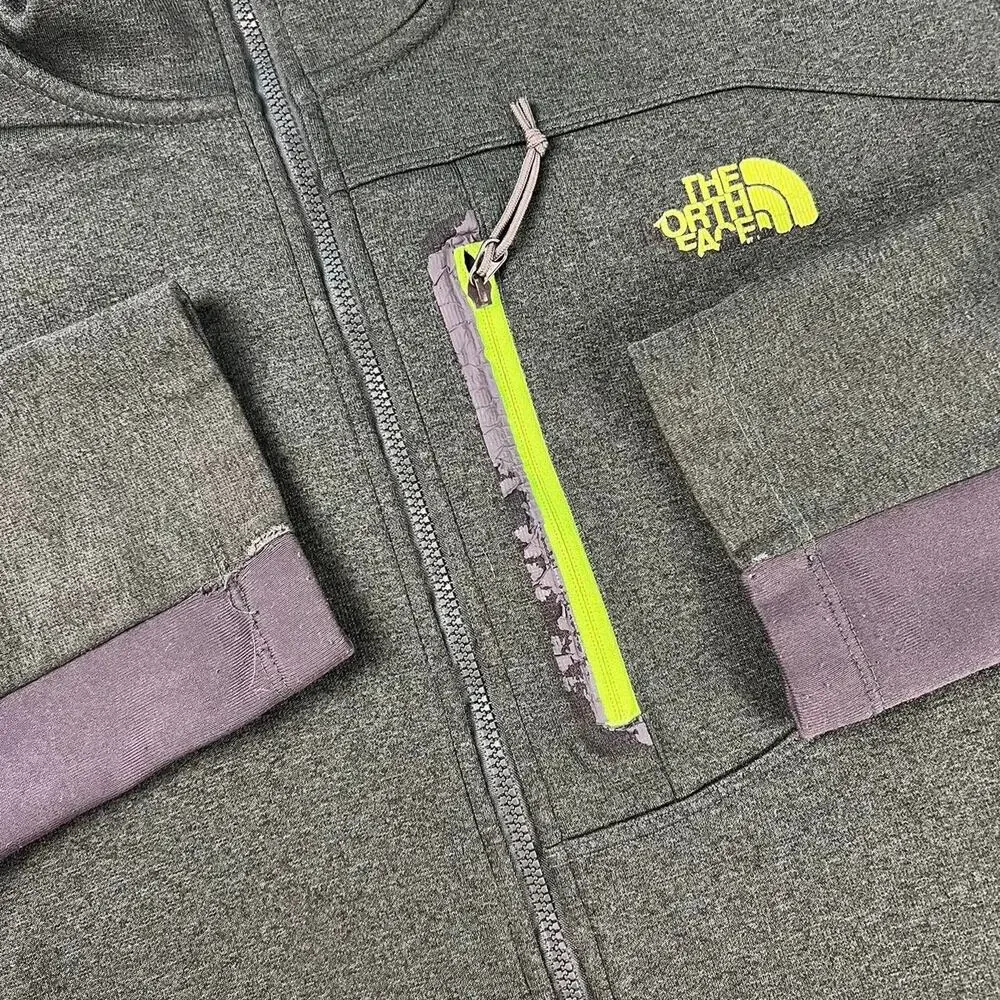 The North Face Men's Full Zip Sweatshirt Size Large Green & Yellow